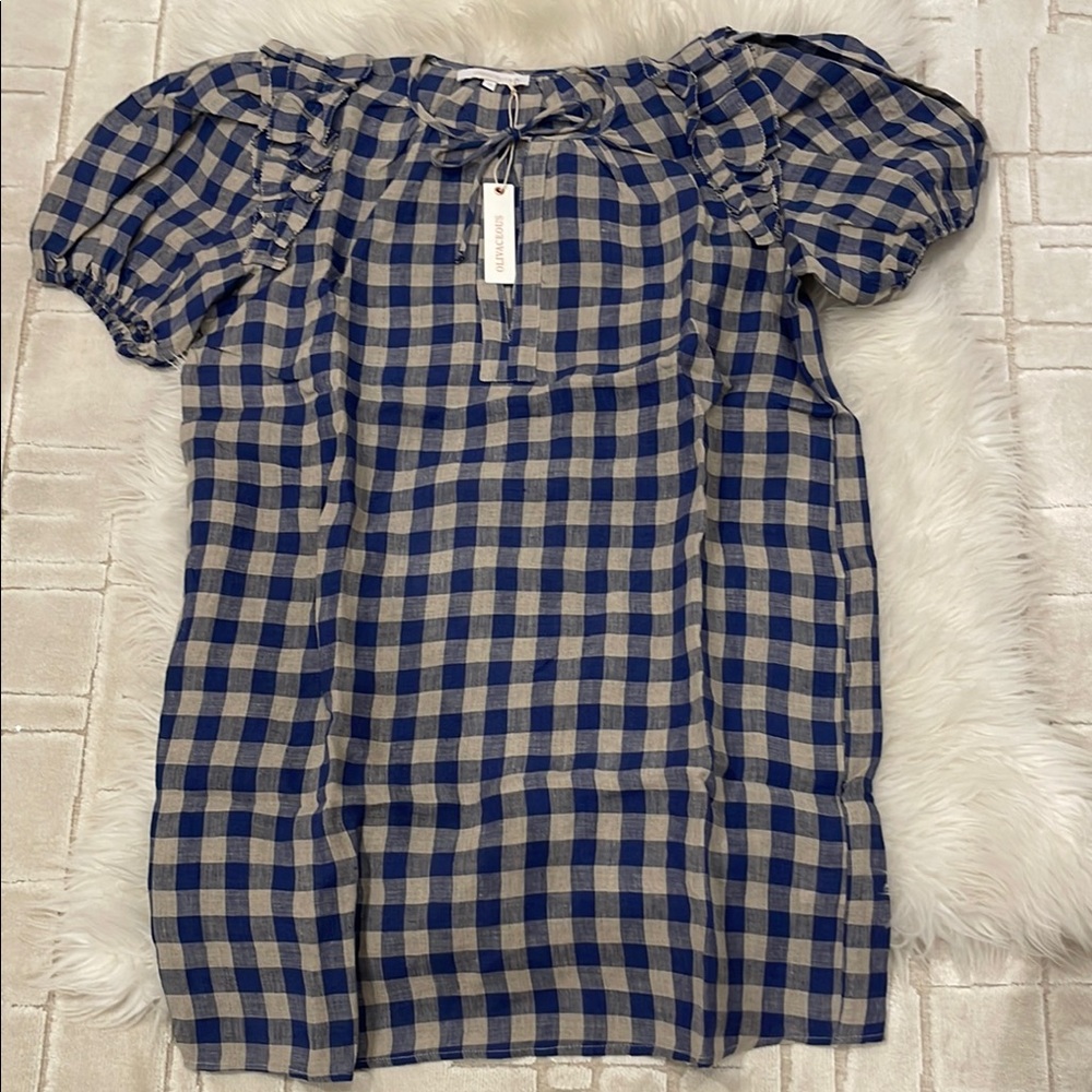 Plaid Puff Sleeve Dresss